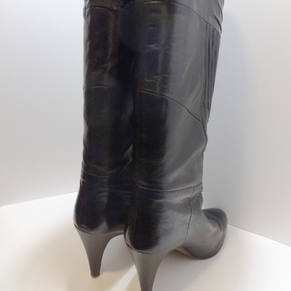 NEIMAN MARCUS Black High Heeled Boots Size 9 - Picture 4 of 8